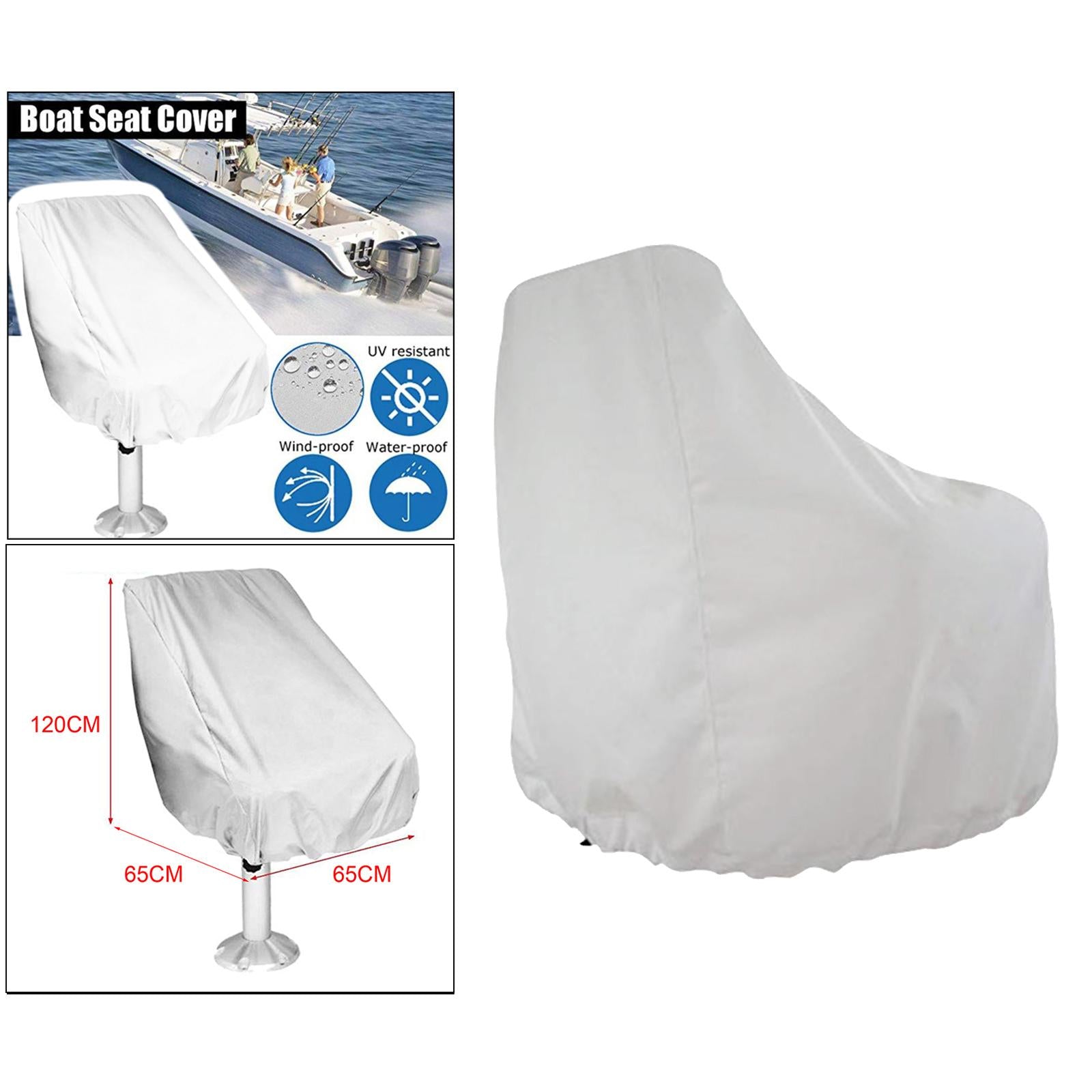 210D Single Boat Seat Cover， Dust Rain ， Sea Boat Outdoor Waterproof Resistant， Multicolor ， 65×65×120cm White