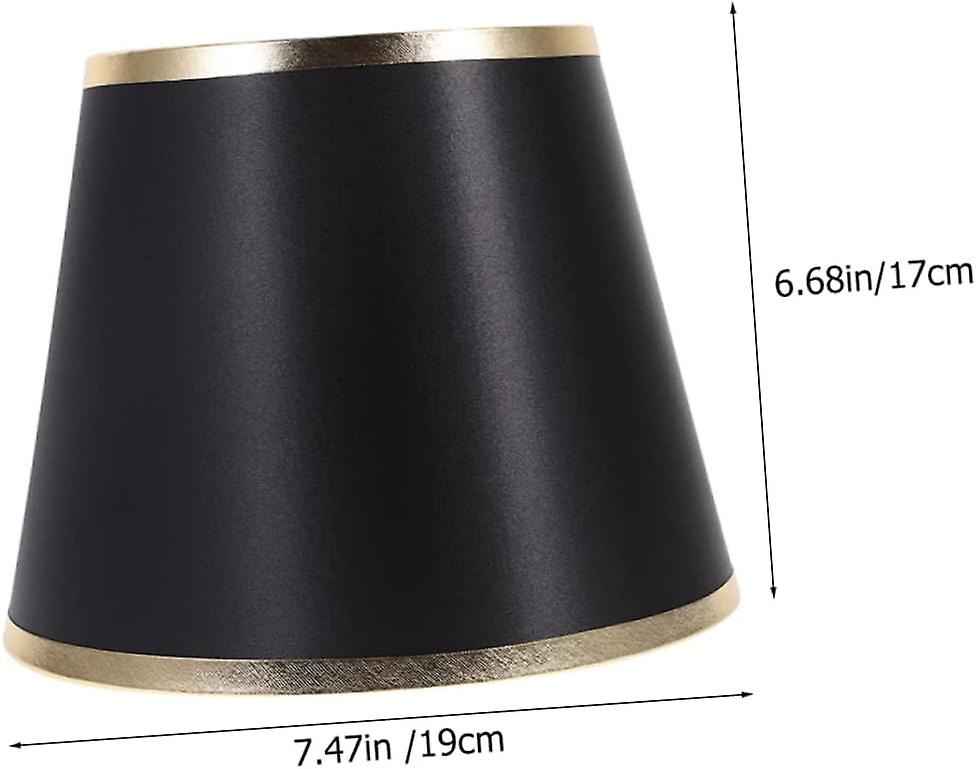 Small Black Fabric Lampshade for Table Lamps - Round Barrel Design