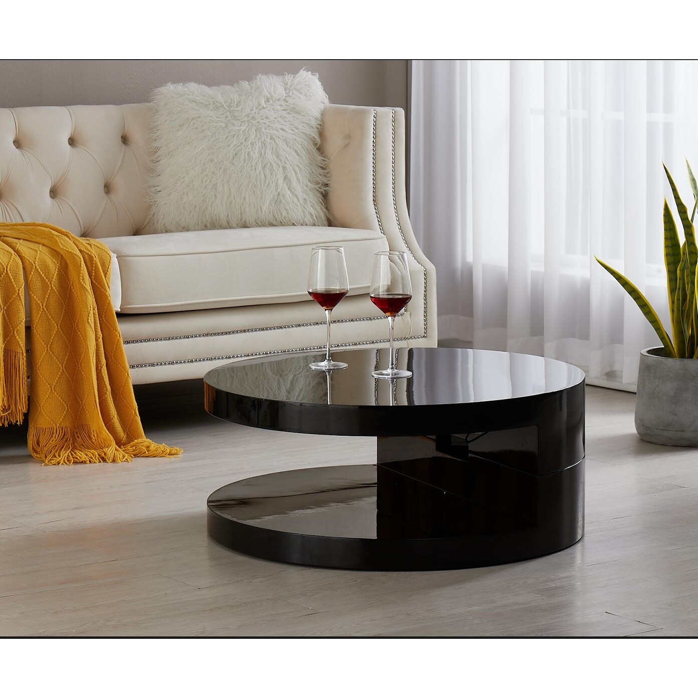 Artiva LA VILLINO Modern Euro Coffee Table with Remote Multi-Colors LED Light