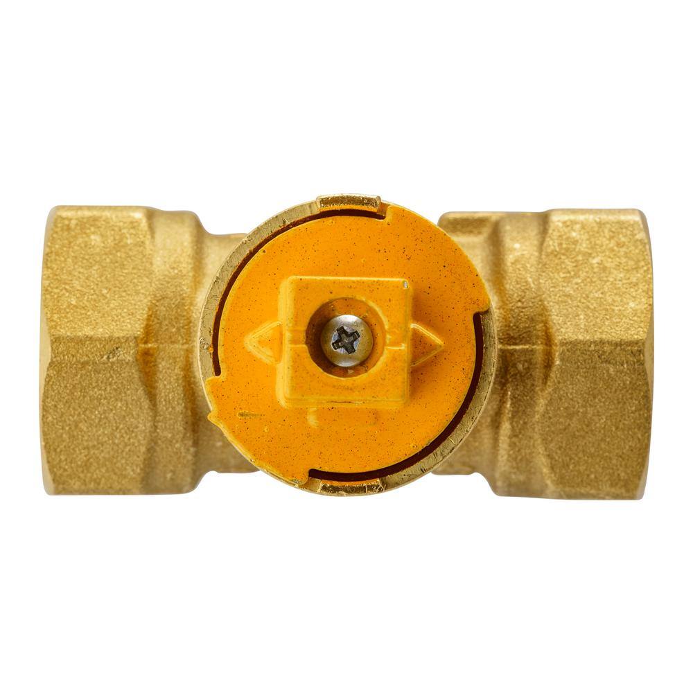 Everbilt 34 in. Brass FlatSquare Head-Handle FPT Body Gas Ball Valve (1-Piece) 113-524EB