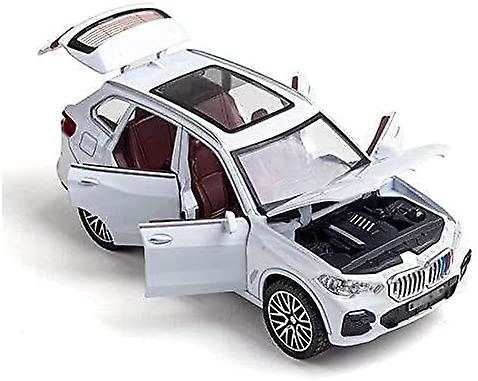 1/32 Scale Diecast Model For Bmw X5 Suv Model Toy Car Simulation Sound Light Pull Back Door Open Toys Vehicle (color : White)