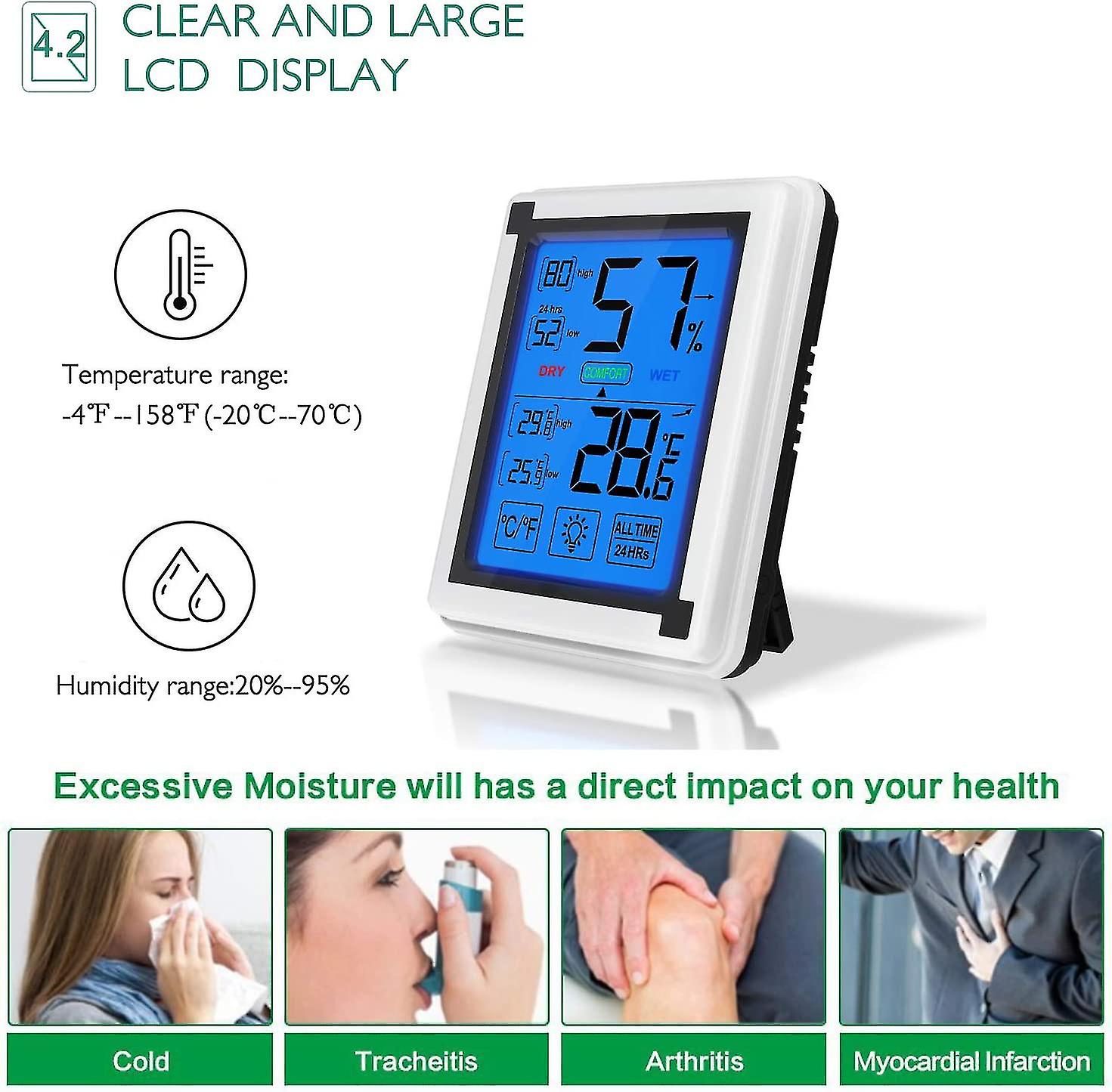 Lcd / Digital Wireless Indoor/outdoor Thermometer Clock Temperature Meter