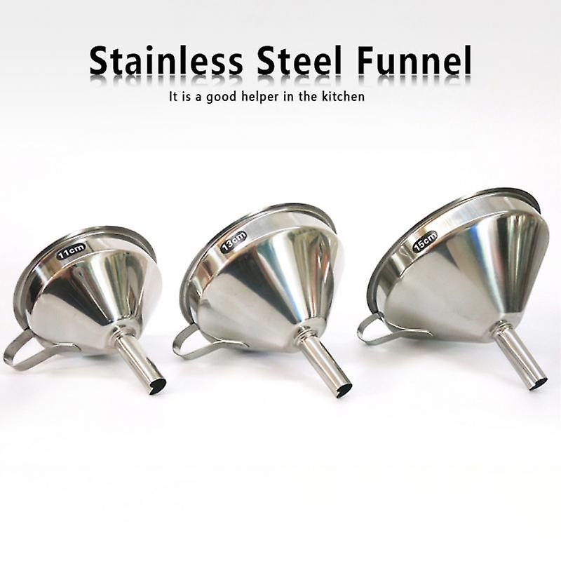 11/13/15cm Kitchen Stainless Steel Funnel Filling Funnel Seperatory Oil Beer Coffee Water Flask Soup Thicker Funnel Tools