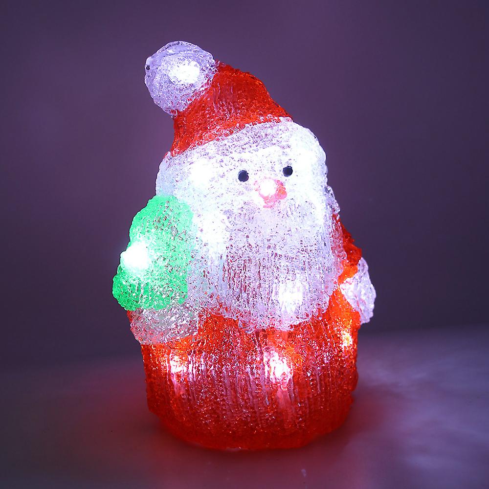 Santa Claus 3d Acrylic 16 Led Lights Cartoon Lamp Christmas Decoration Wedding Stereo String Lamp Blue