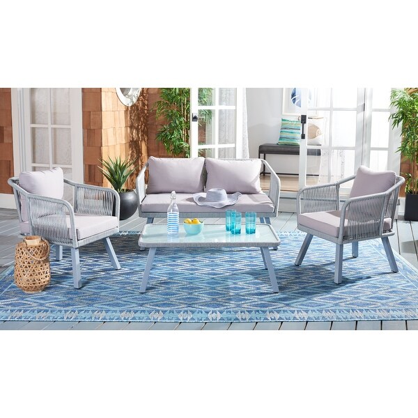 SAFAVIEH Outdoor Torsla 4Piece Rope Patio Set