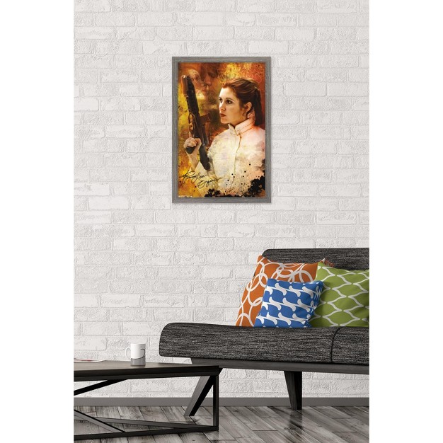 Trends International Star Wars Saga Princess Leia Signature Framed Wall Poster Prints