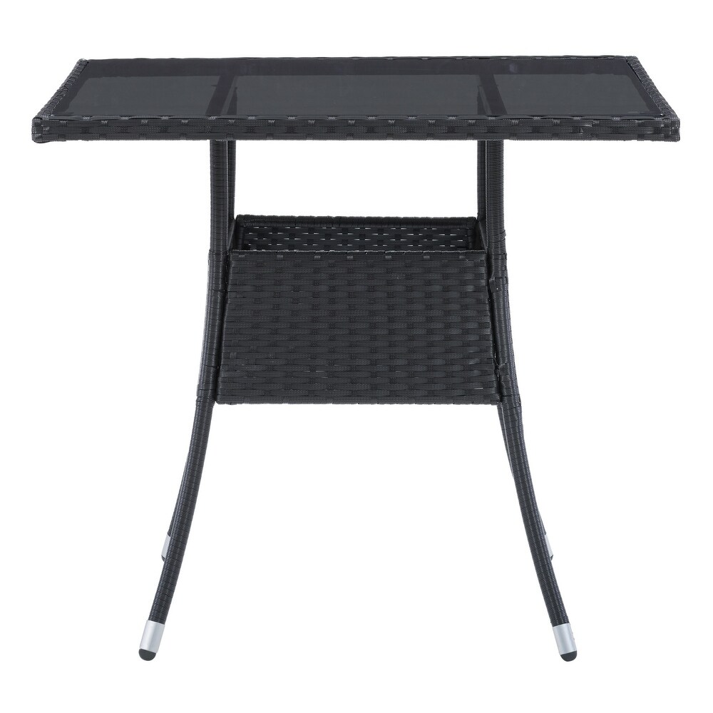 CorLiving Patio Dining Table Square   Black Finish