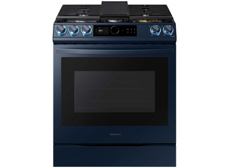  ADA 6 Cu. Ft. Fingerprint Resistant Navy Steel BESPOKE Front Control Slide-In Gas Range With Smart Dial and Air Fry