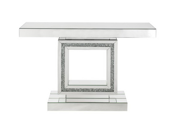 Acme 90620 Noralie Console Table  Mirrored   Faux ...