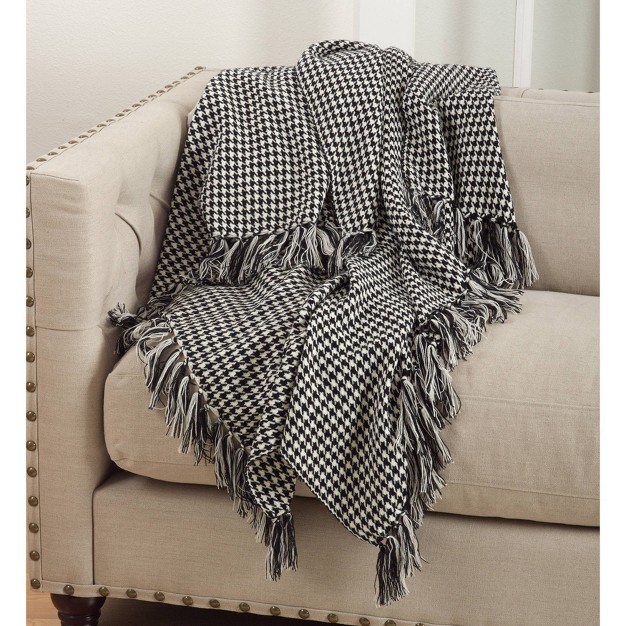 Black Houndstooth Throw 50 quot x60 quot