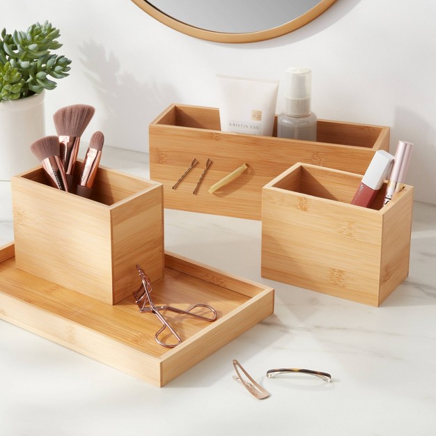 X 7 quot X 4 5 quot Modular Bamboo Vanity Organizer With Magnetic Strip