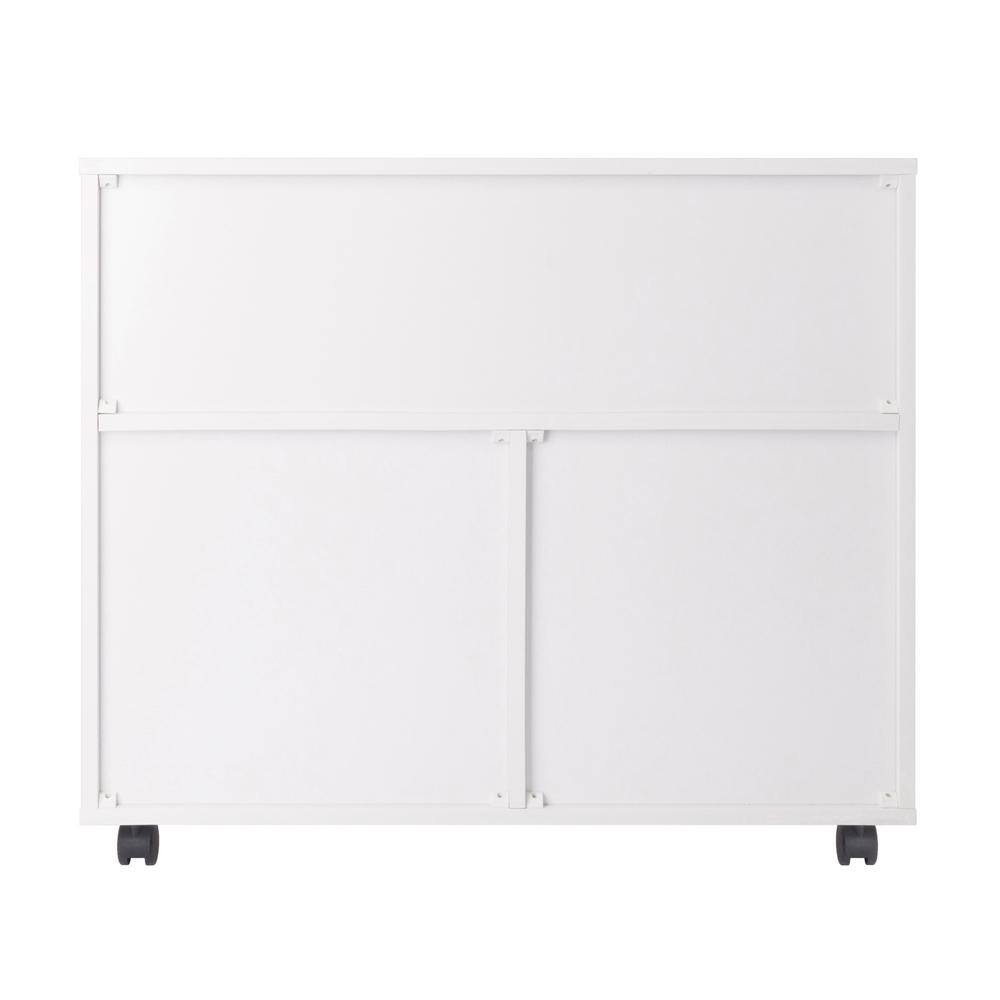 WINSOME WOOD Halifax White 3 Section Mobile Storage Cabinet 10633