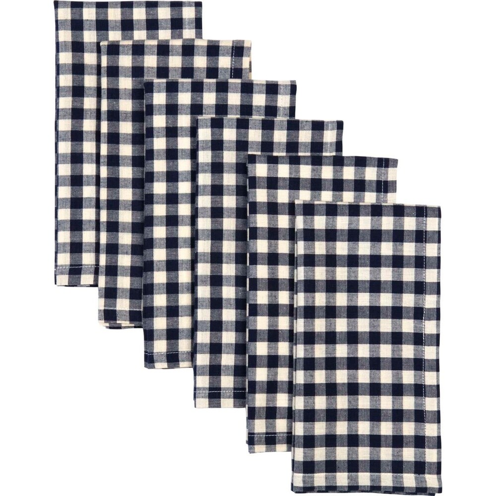 Set of 6 Katie Gingham Check Napkins   Napkin 18x18