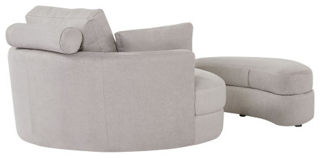 Modern Grey Sofa with a Storage and a Big Round Linen Fabric Chair for Lounge   Transitional   Sofas   by Miron Demid LLC  Houzz