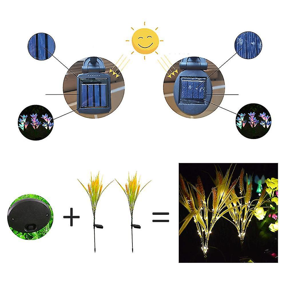 2pack Outdoor Wheat Decorative Landscape Solar Light For Garden， Patio， Backyard， Passage