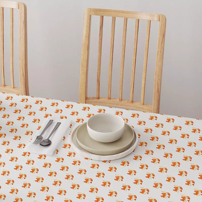 Square Tablecloth， 100% Polyester， 54x54， Hand Drawn Foxes