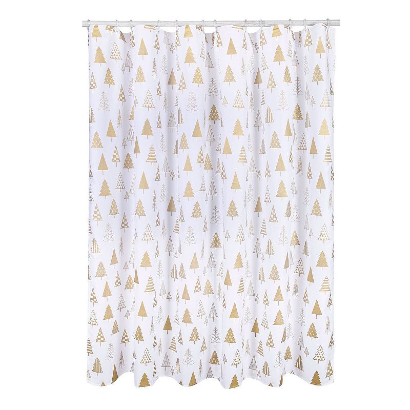 St. Nicholas Square Gold Trees Shower Curtain