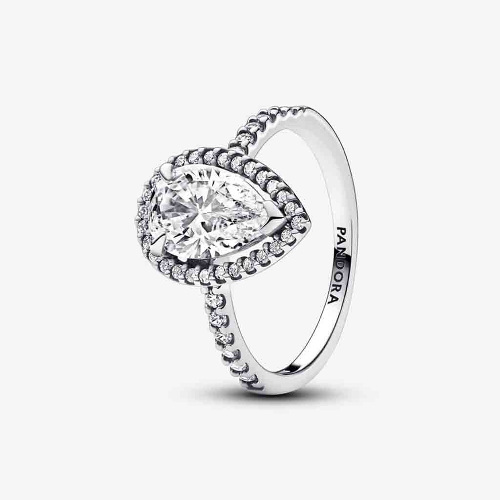 PANDORA  Sparkling Pear Halo Ring