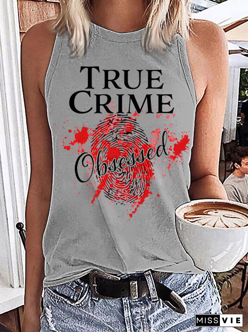 Women's True Crime Obsessed Print Tank Top