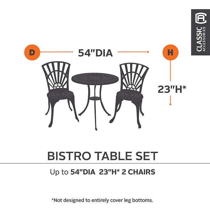 Classic Accessories Ravenna Bistro Table and Chair Set Cover - Outdoor