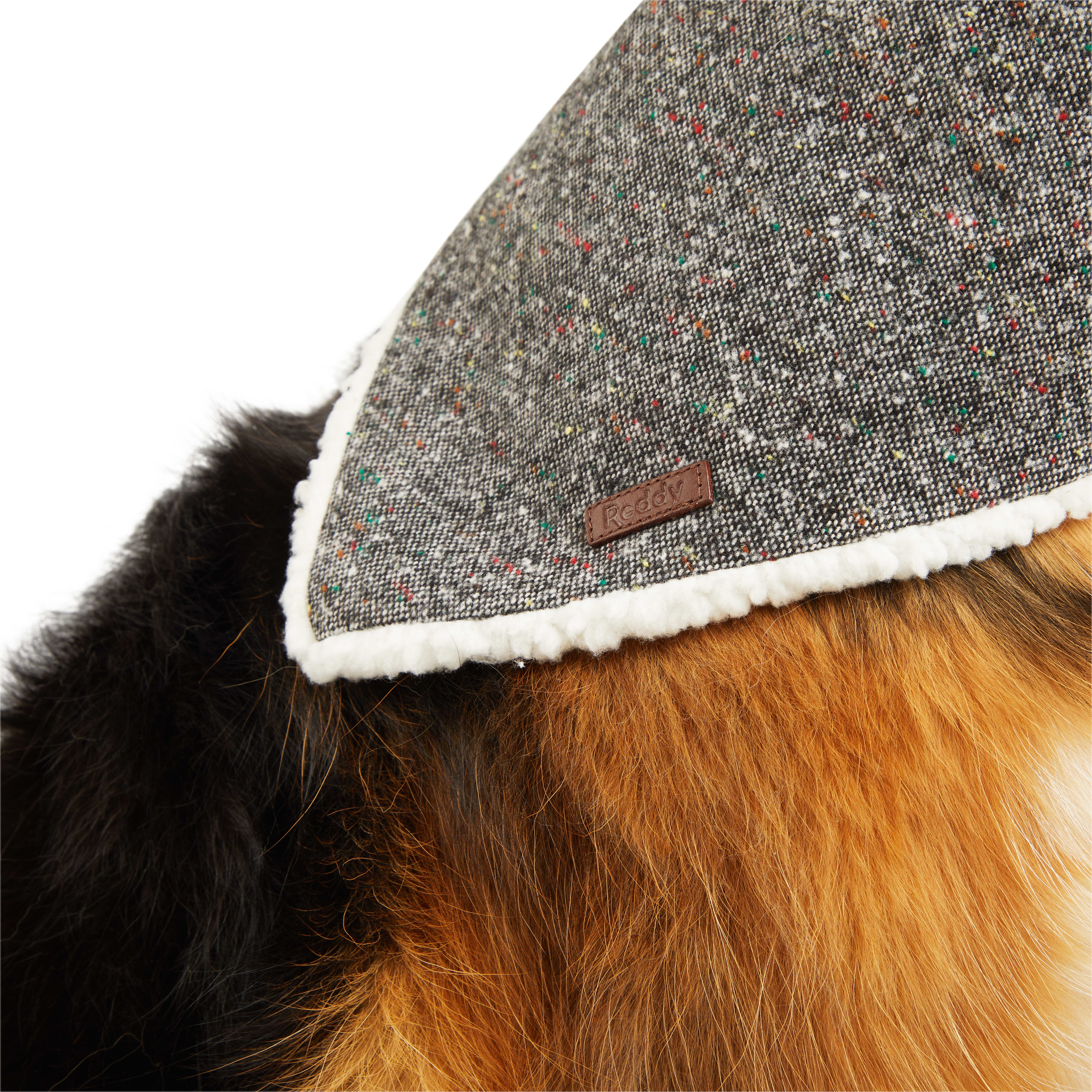 Reddy Grey Tweed Dog Bandana， Large/X-Large