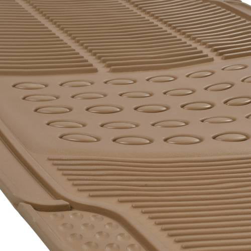 BDK Heavy-Duty 4-piece Front and Rear Rubber Car Floor Mats， All Weather Protection for Car， Truck and SUV