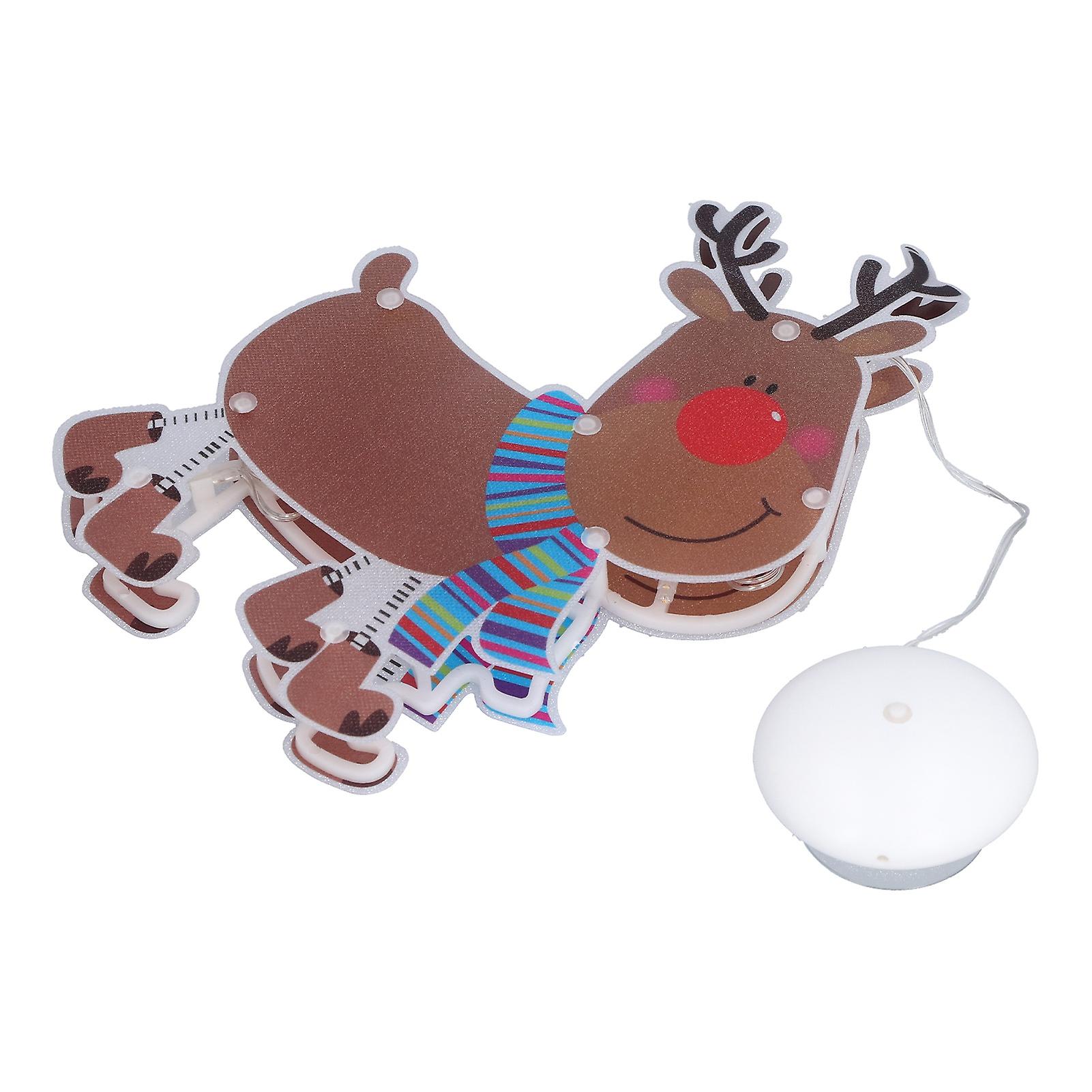 LED Christmas Window Hanging Light Elk Shape Window Decoration Lamp with Suction Cup