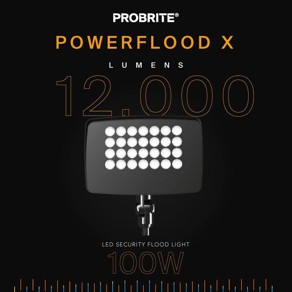 PROBRITE 400W Equivalent Integrated LED Bronze Outdoor High Output Flood Light 12000 Lumens 4000K Dusk-to-Dawn (2-Pack) PWRFX110-PC-4K-BZ-2PK