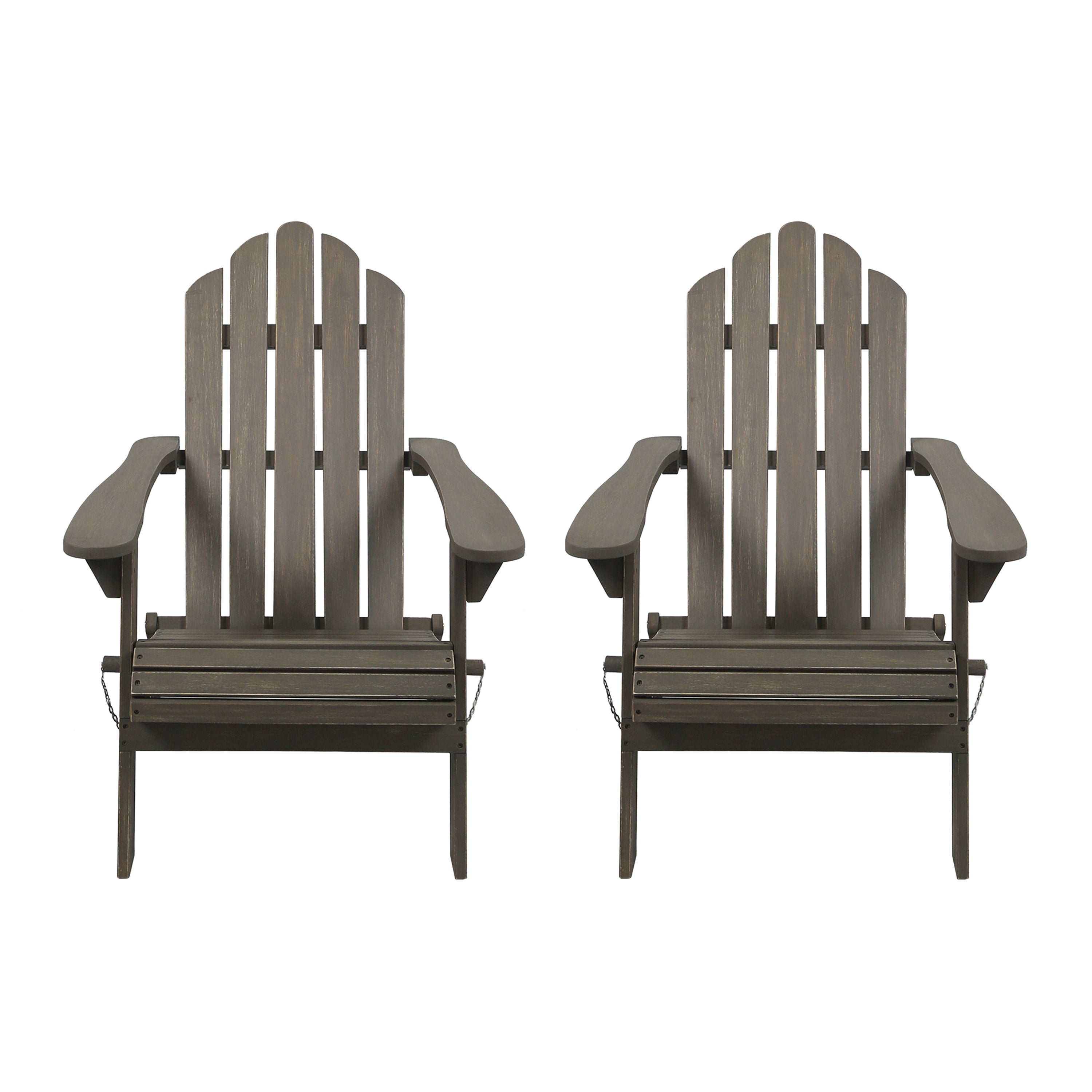 Cara Outdoor Acacia Wood Foldable Adirondack Chairs, Set of 2