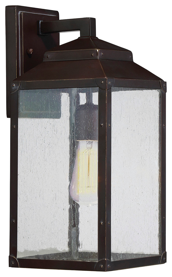 Brennan 1 Light Outdoor Wall Lantern  English Bronze With Gold   Transitional   Outdoor Wall Lights And Sconces   by LAMPS EXPO  Houzz