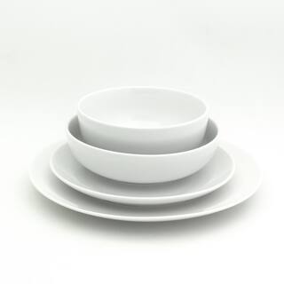 Euro Ceramica White Essential 16-Piece Casual Porcelain Dinnerware Set (Service for 4) WHT-868160