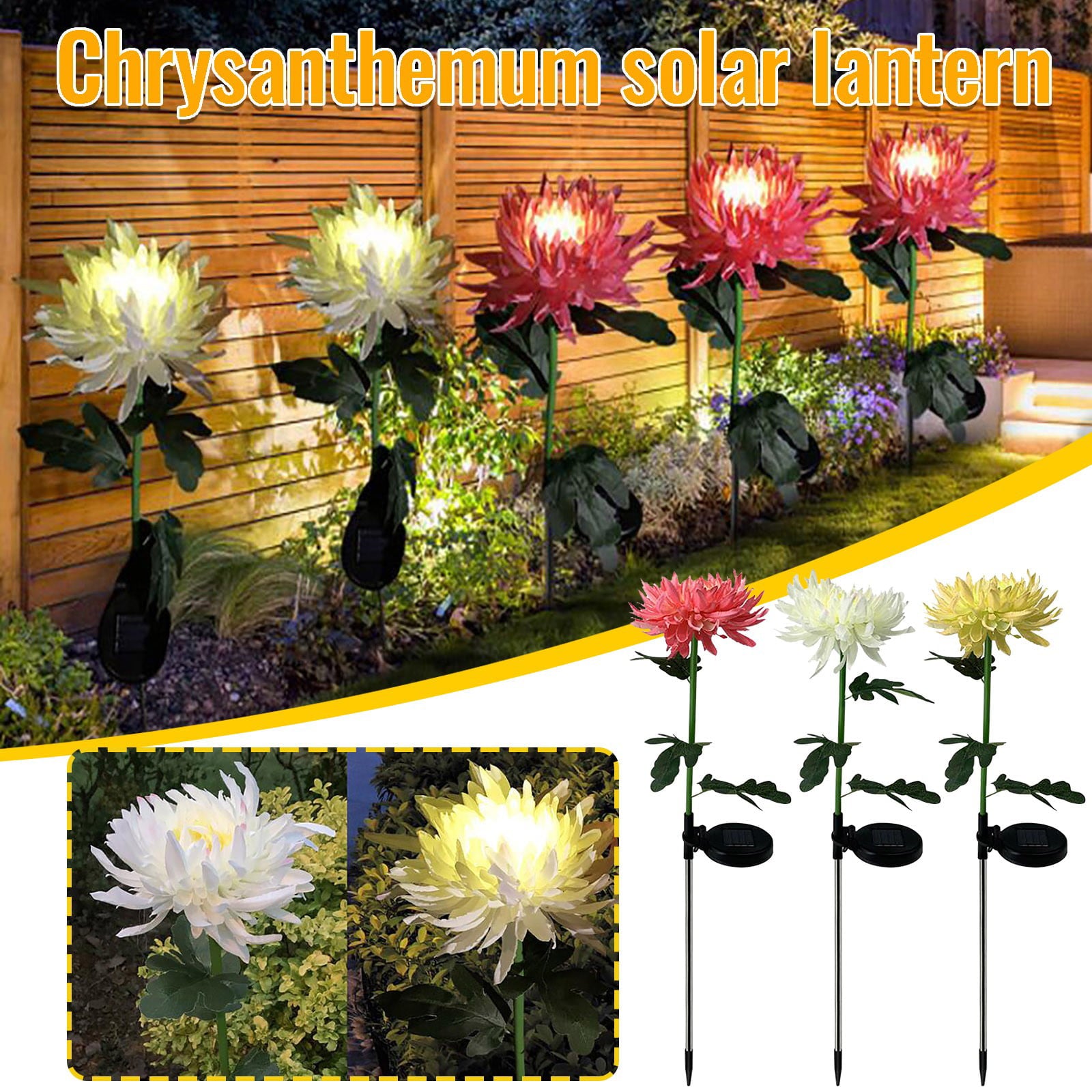 Puntoco Clearance Solar Led Outdoor Garden Simulation Flower Lawn Light Plug-In Landscape Light Multicolor