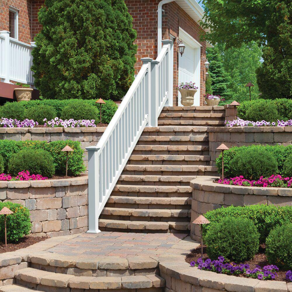 Veranda T-Rail 8 ft. x 36 in. (Actual Size: 91-34 L x 34-115 in. H) Vinyl Railing Stair Kit 73045540