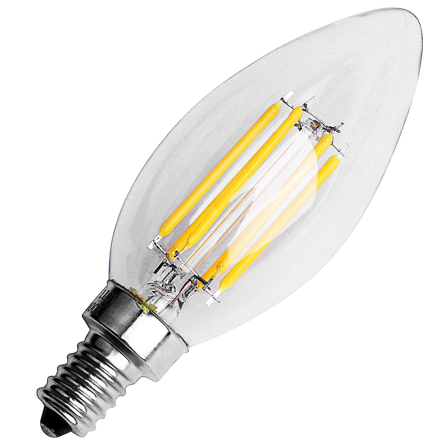 Dimmable E12 6w Cob Candle Flame ment Led Light Bulb Lamp 10*3.5cm