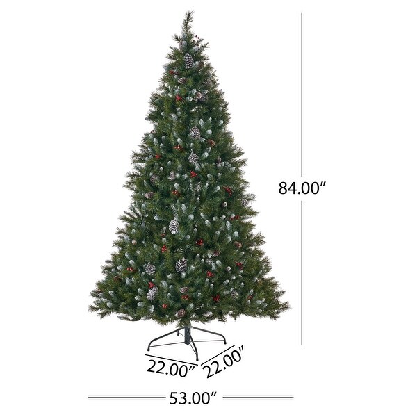 7foot Hinged Frosted Spruce Christmas Tree by Christopher Knight Home