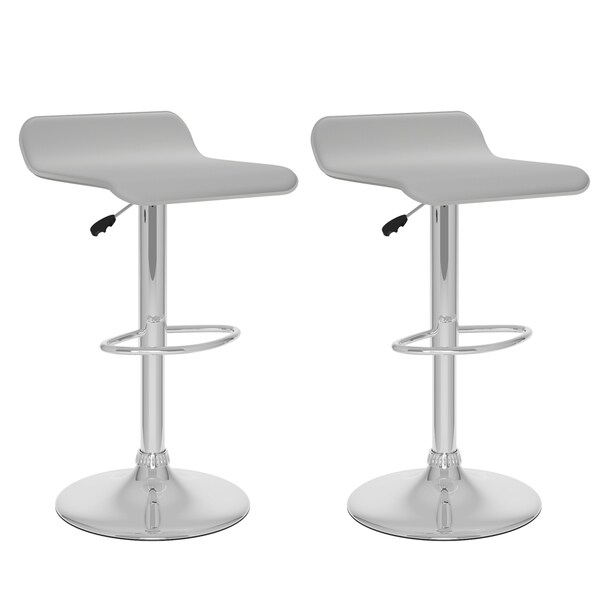 Curved Adjustable Leatherette Barstool (Set of 2)