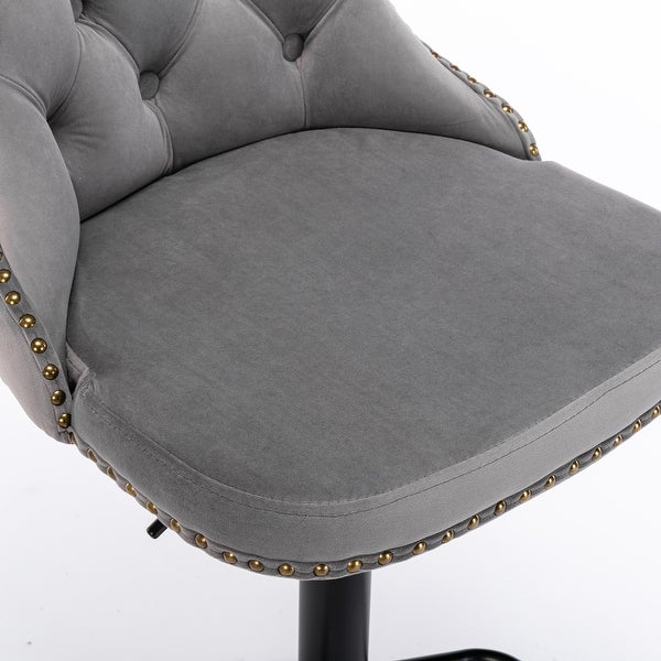 Modern Swivel Velvet Barstools Adjusatble Seat Height from 25-33 Inch