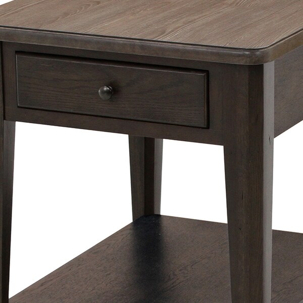 Chromcraft Peter Revington End Table in Light Gray， Dark Gray Finish