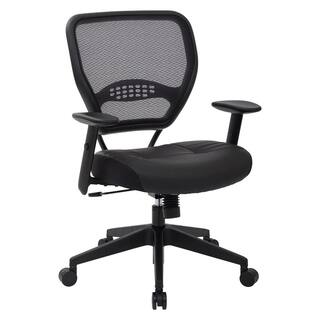 Office Star Products 57 Series 26.5 in. Width Big and Tall Black Leather Ergonomic Chair with Adjustable Height 5700E