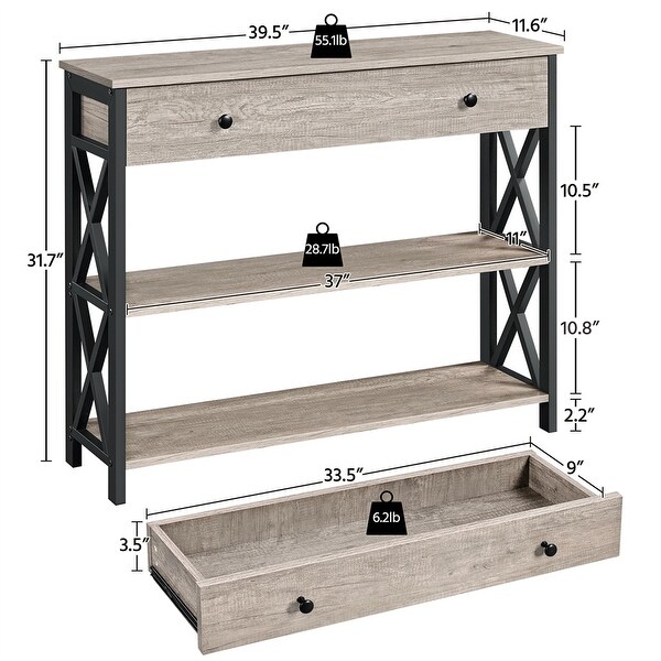 Yaheetech 3-Tire Wooden Console Table Entryway Table