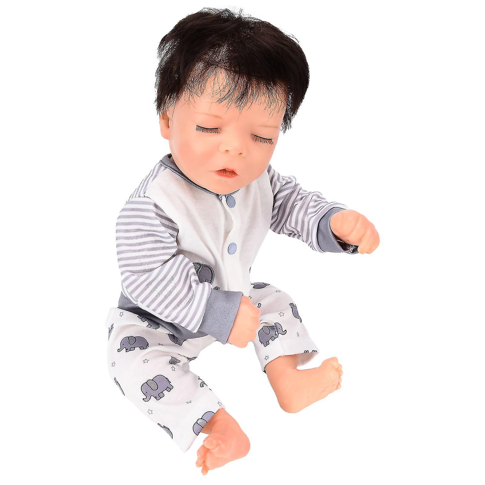 Reborn Infant Doll 18 Inch Lifelike Vivid Cute Newborn Baby Boy Doll with Clothes Pacifier Gift Decoration