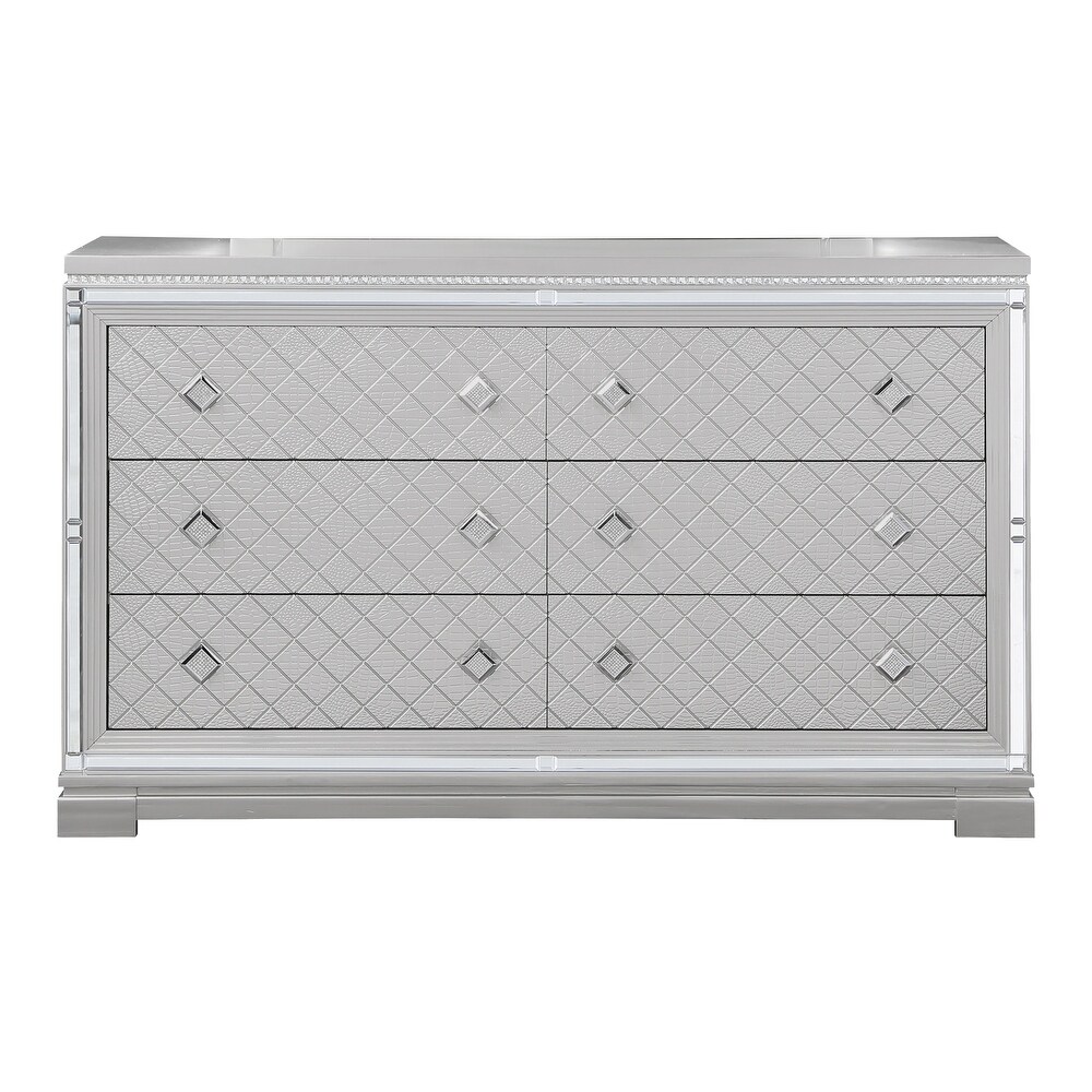 Isabelle Grid Pattern 6 Drawer Dresser