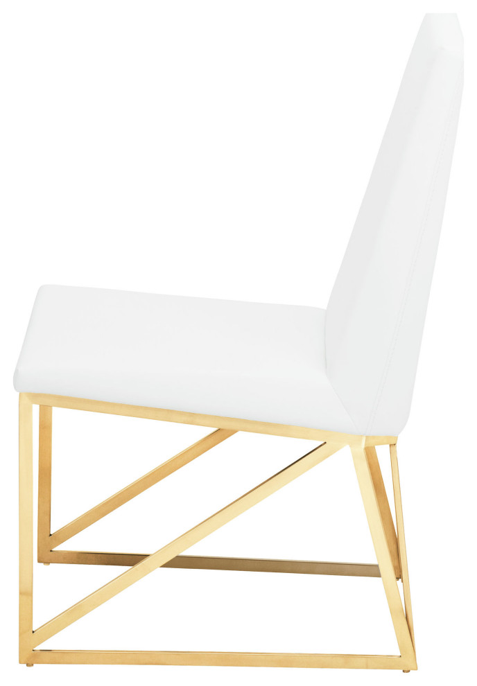 Caprice White Naugahyde Dining Chair  HGTB316   Contemporary   Dining Chairs   by Kolibri Decor  Houzz