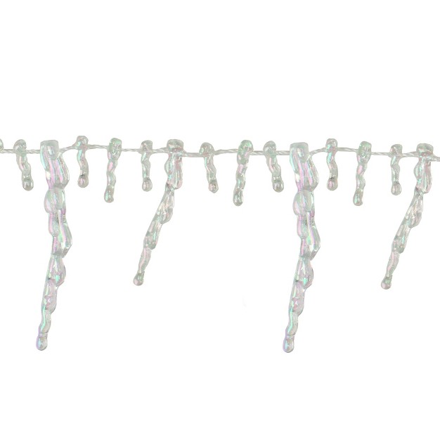 Clear Iridescent Icicle Beaded Artificial Christmas Garland Unlit