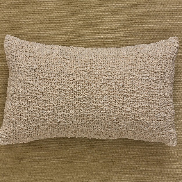 Split P Metallic Pucker Pillow Cover In Natural