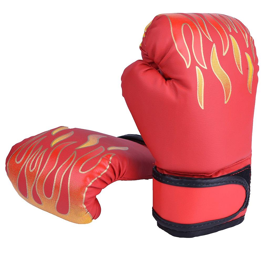 Child Boxing Fighting Muay Thai Sparring Punching Kickboxing Grappling Sandbag Gloves Red