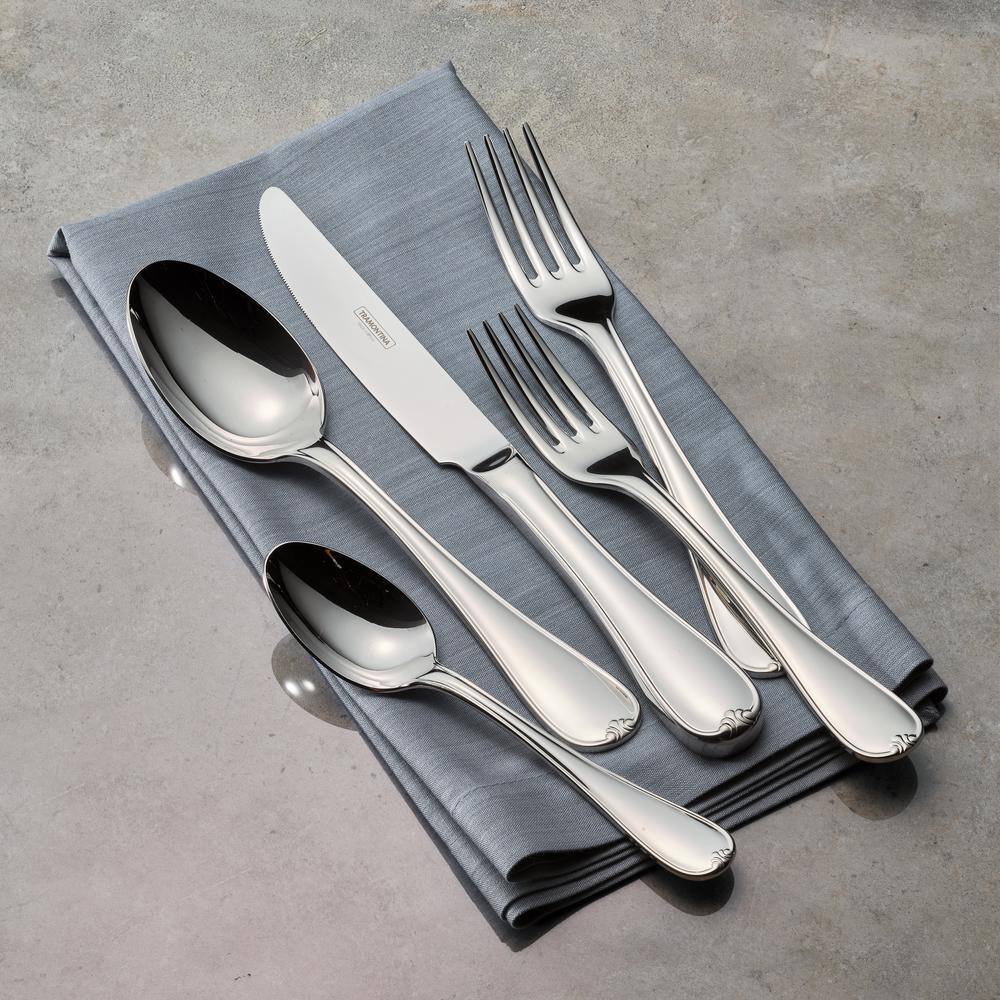 Tramontina Vicenza 20-Piece 1810 Stainless Steel Flatware Set 80314001DS