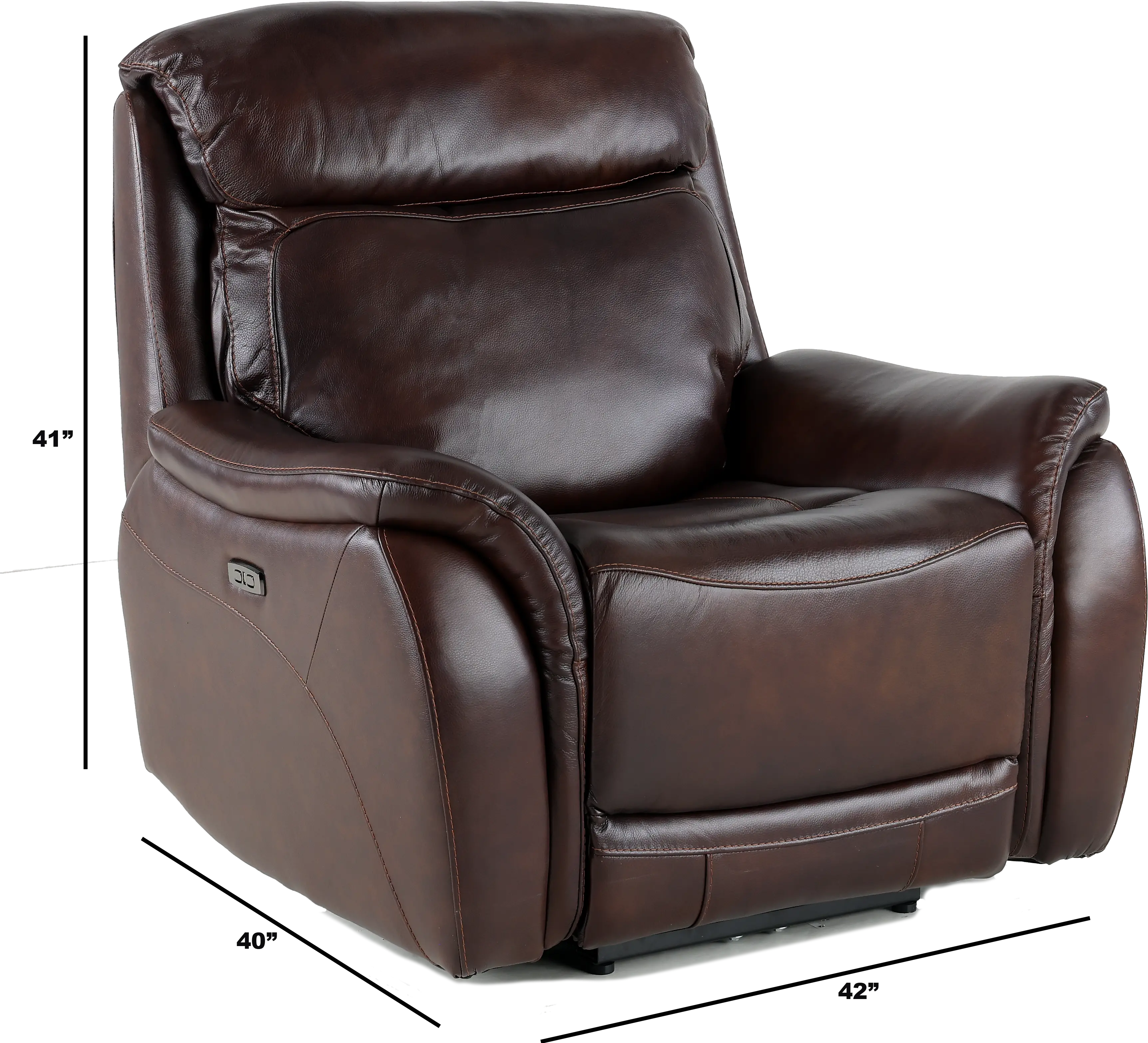 Happy-Happy Brown Leather-Match Power Recliner