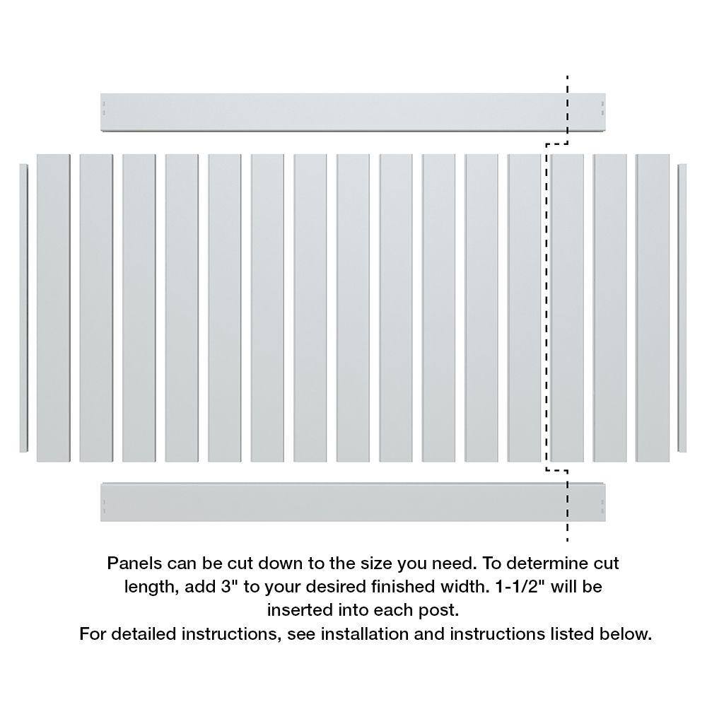 Barrette Outdoor Living Washington 4 ft. H x 6 ft. W White Vinyl Un-Assembled Fence Panel 73014715