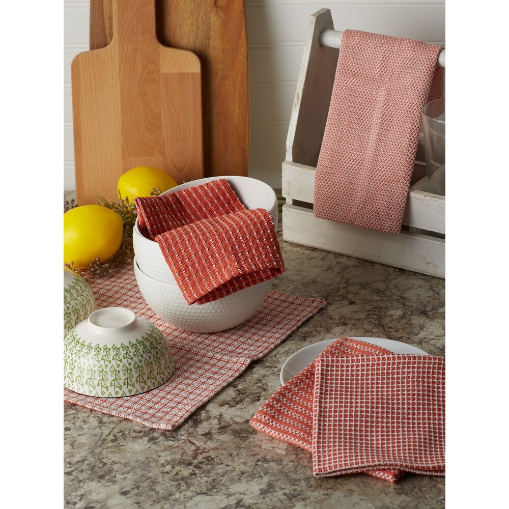 DII Asst Vintage Red Dishcloth (Set of 5)